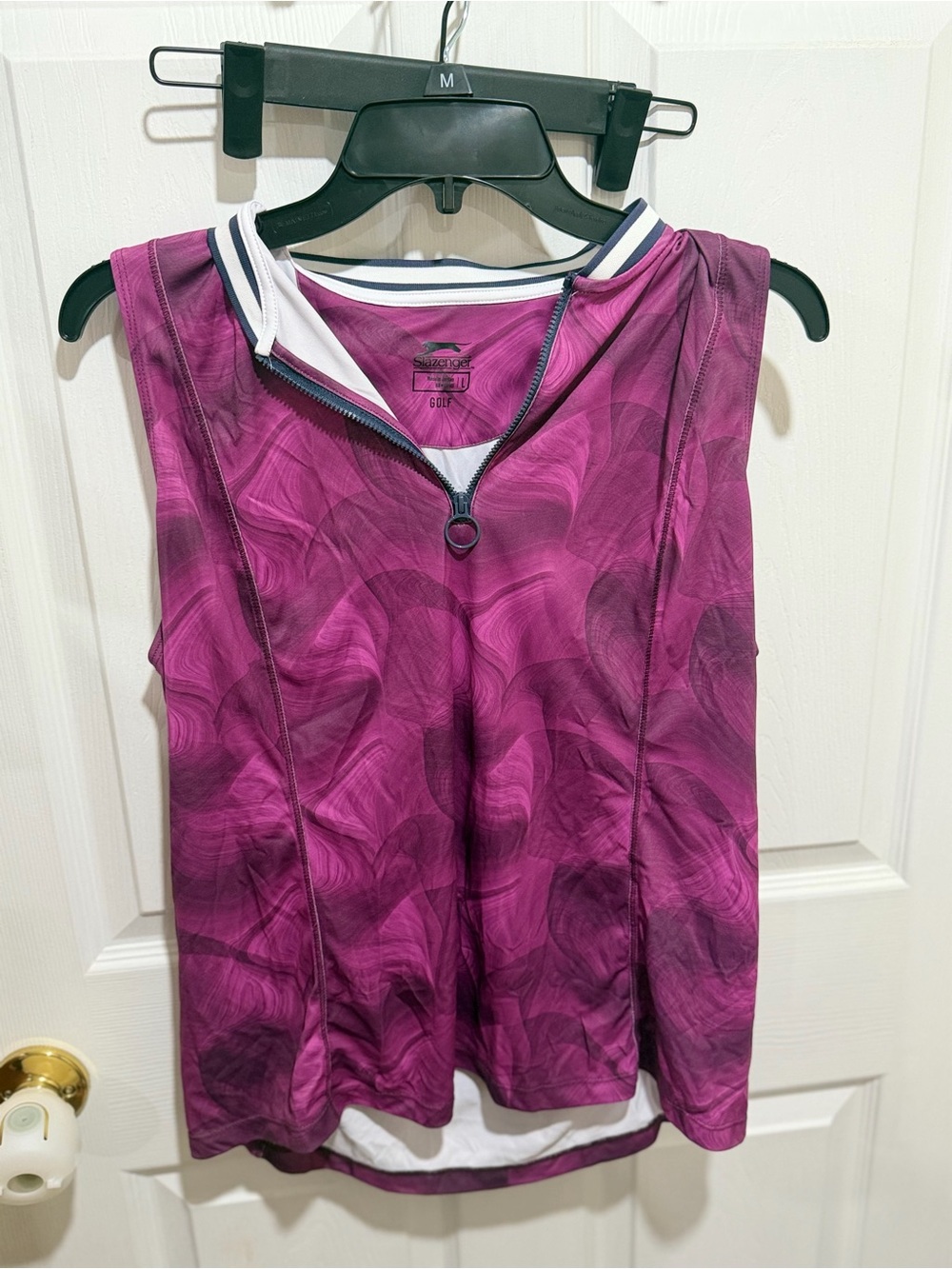 Slazenger Purple Zip-Front Sleeveless Golf Tank